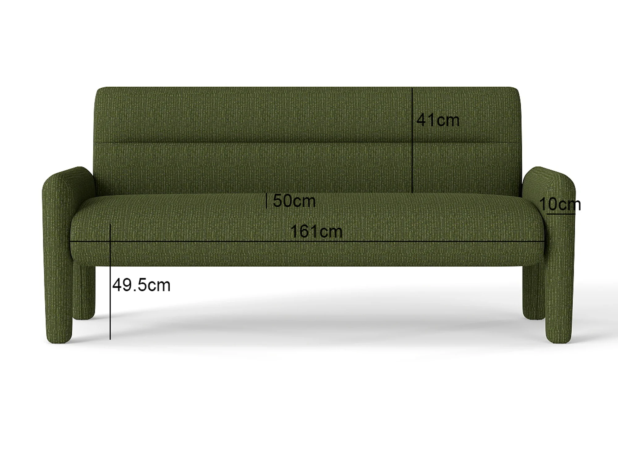 Dubai Hunter Modern 3 Seater Sofa Green - Image 7