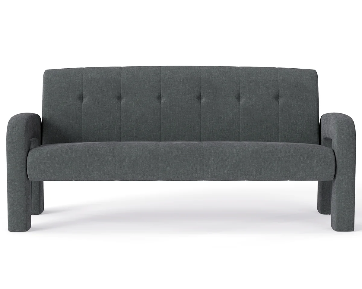 Modern 3 Seater Sofa Milan Charcoal - Image 6