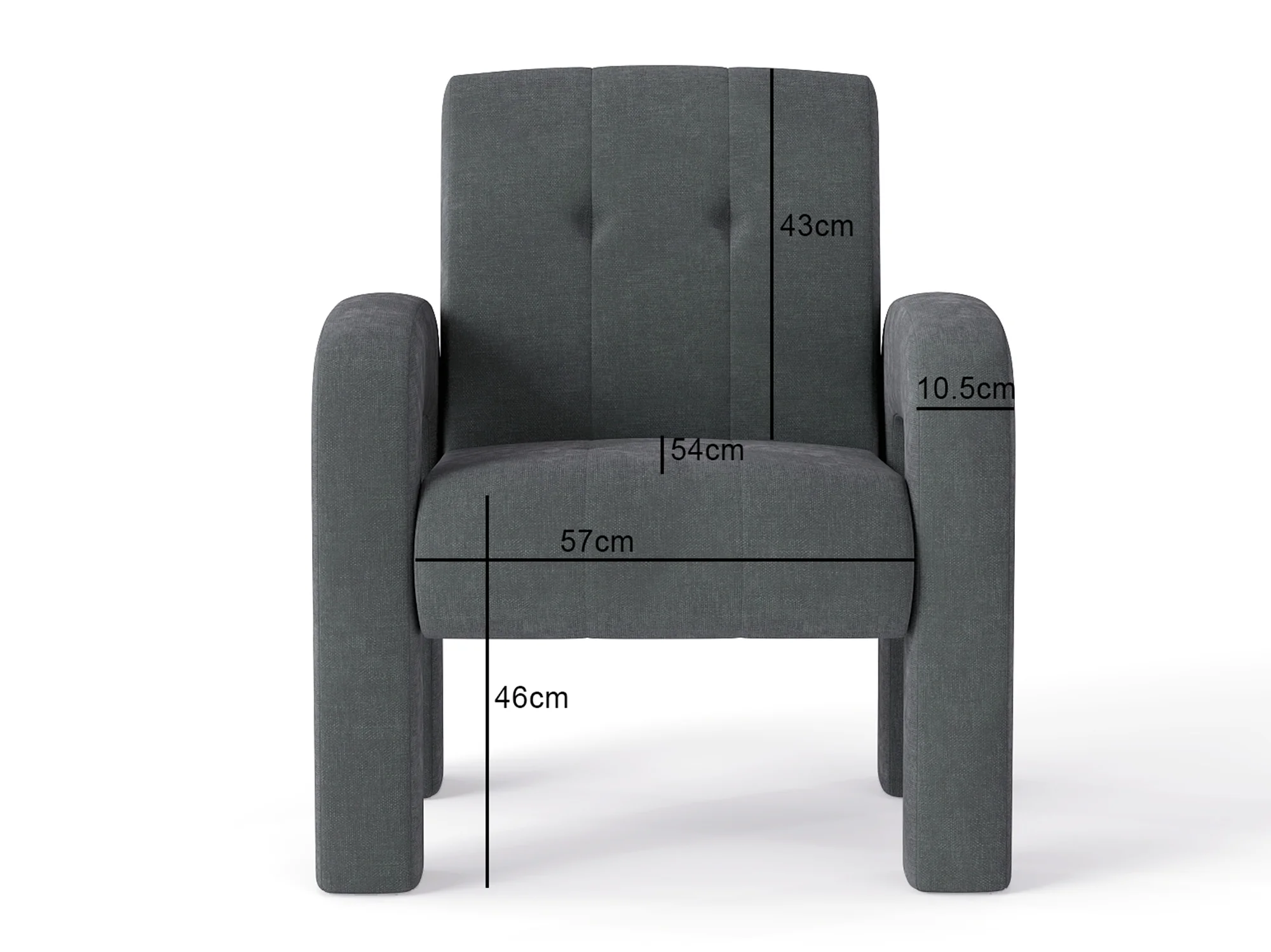 3 Piece Milan Charcoal Sofa Set - Image 11