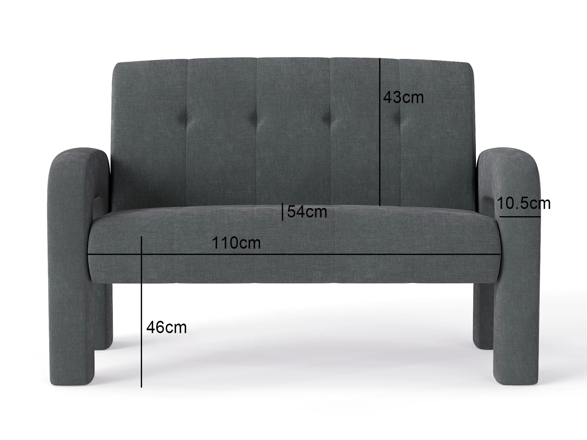 3 Piece Milan Charcoal Sofa Set - Image 12