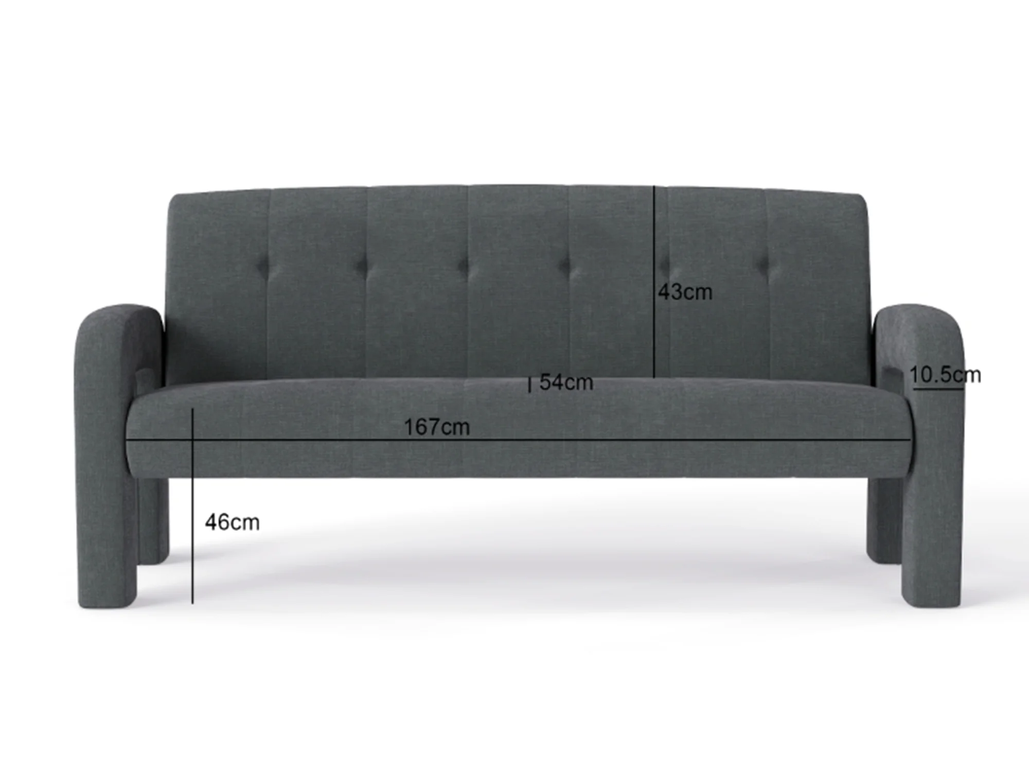 3 Piece Milan Charcoal Sofa Set - Image 13