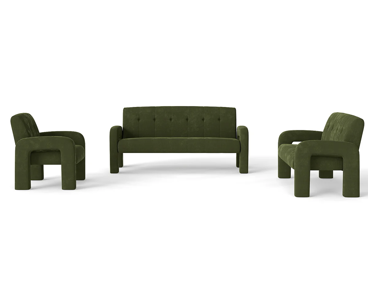 Modern 1 Seater Sofa Milan Hunter Green - Image 4