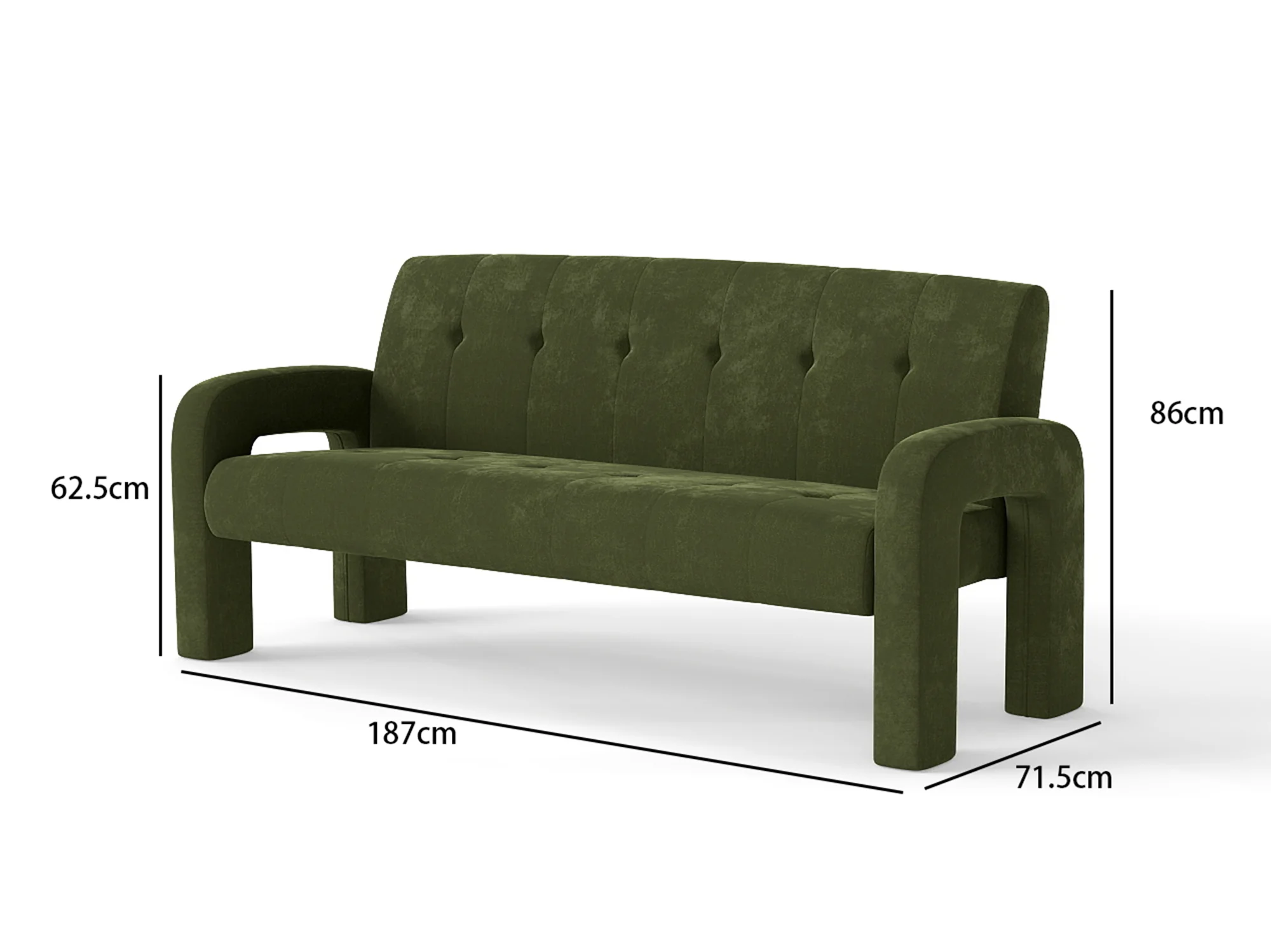 Hunter Green 3 Piece Sofa Set - Image 12