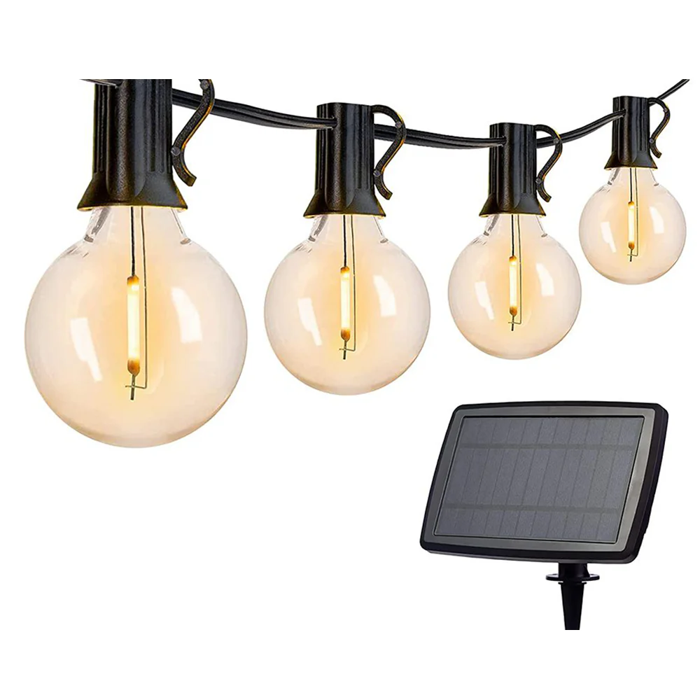 Solar Powered Festoon String Lights 15m with 50 Bulbs