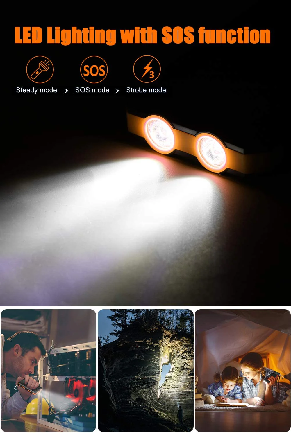 Solar Charger 20000mAh Power Bank with Dual USB and LED Flashlight - Image 10