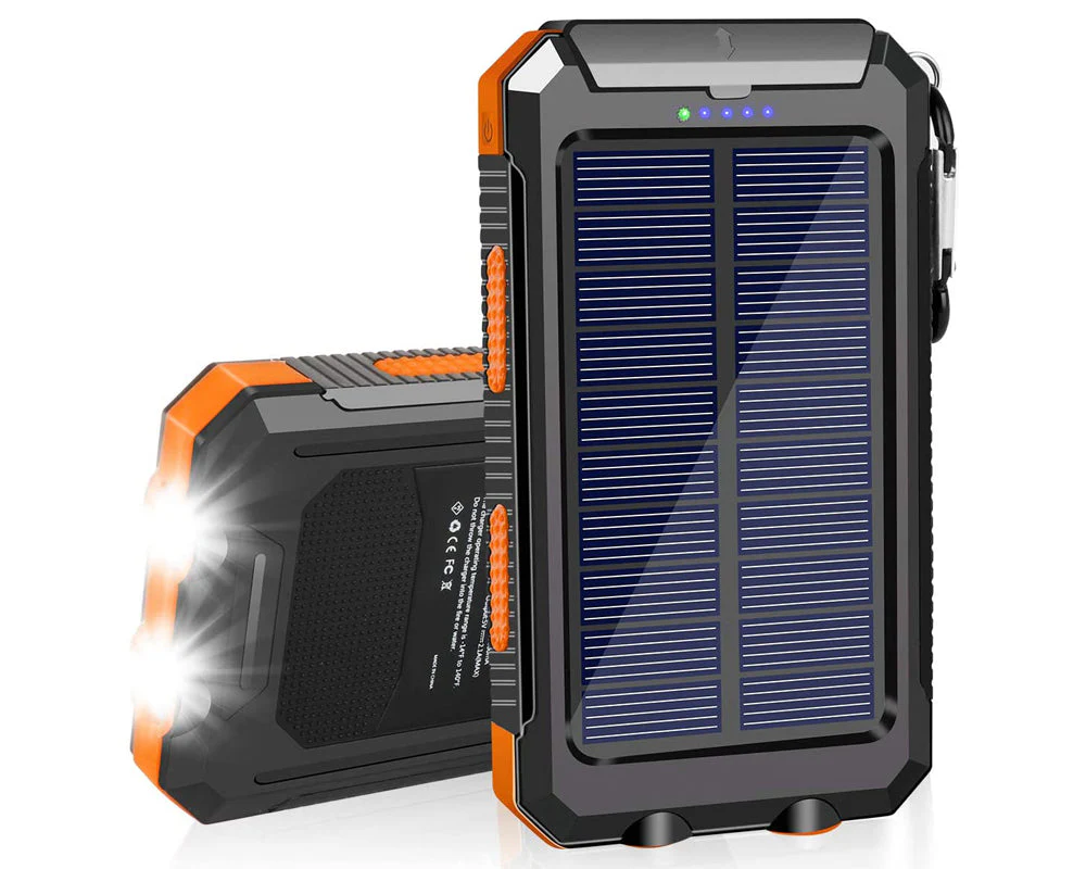Solar Charger 20000mAh Power Bank with Dual USB and LED Flashlight - Image 4