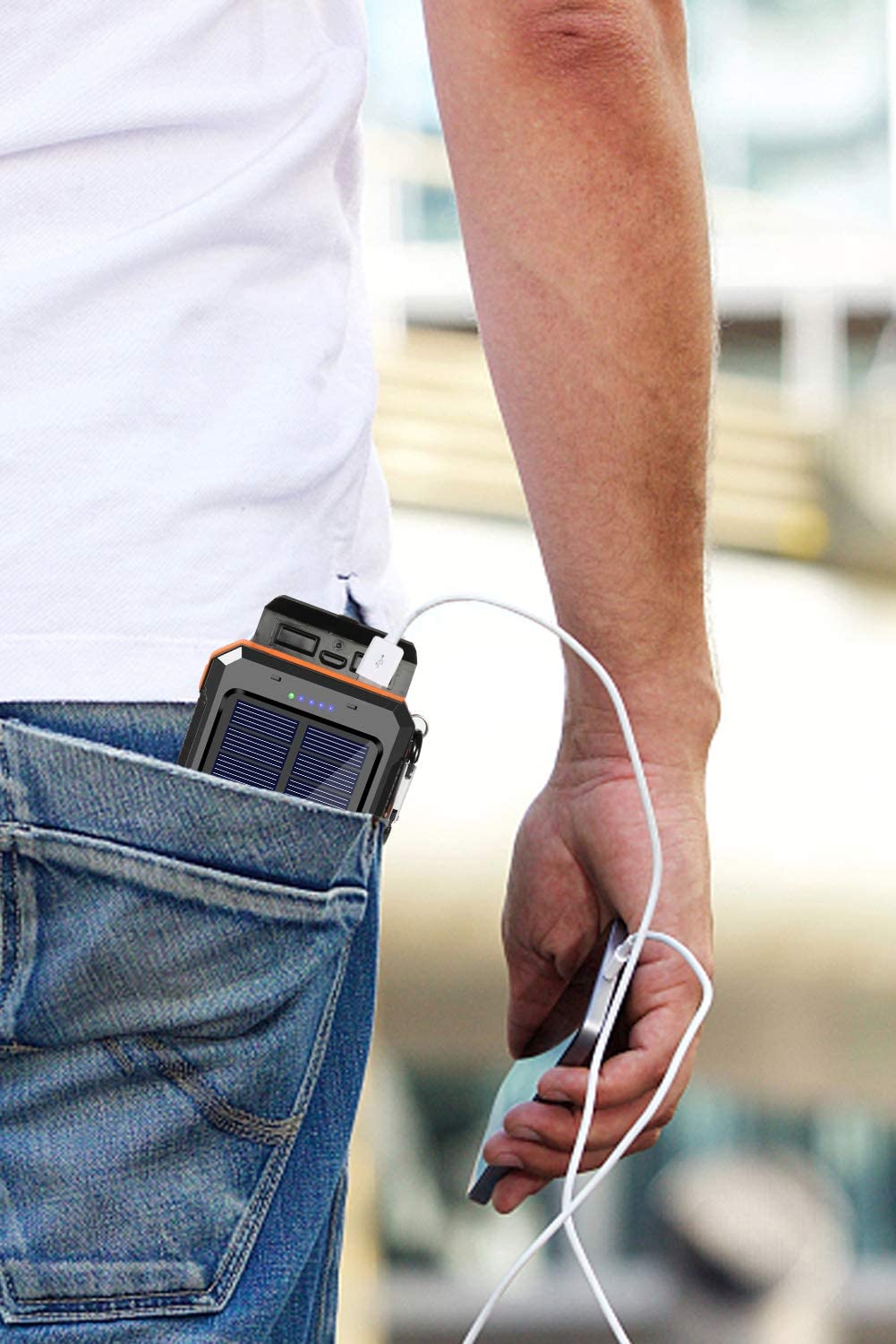Solar Charger 20000mAh Power Bank with Dual USB and LED Flashlight - Image 7