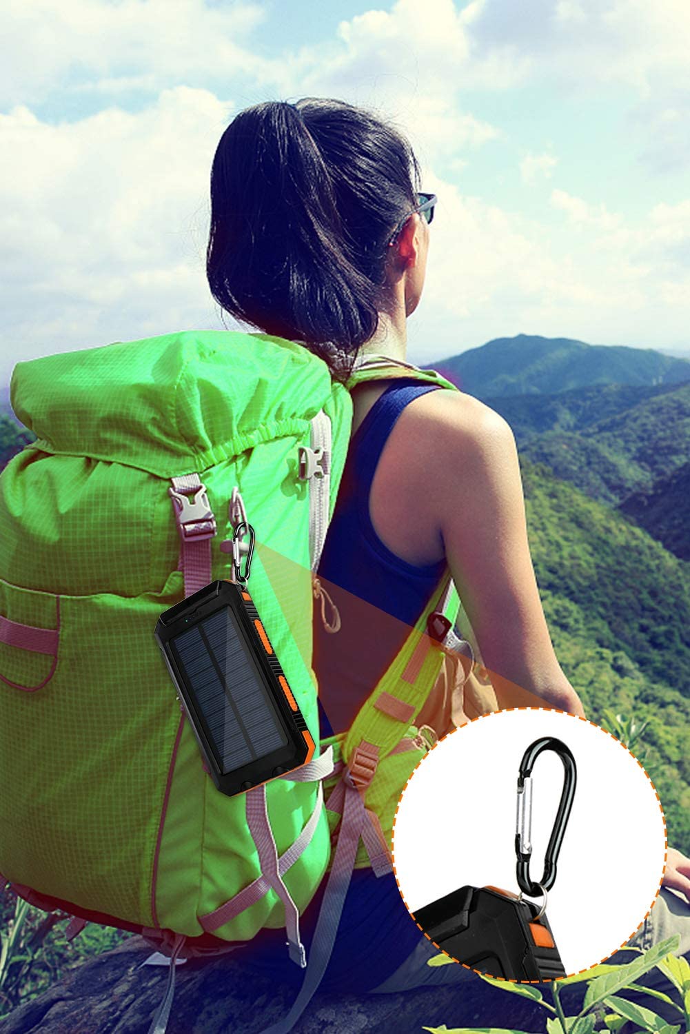 Solar Charger 20000mAh Power Bank with Dual USB and LED Flashlight - Image 8