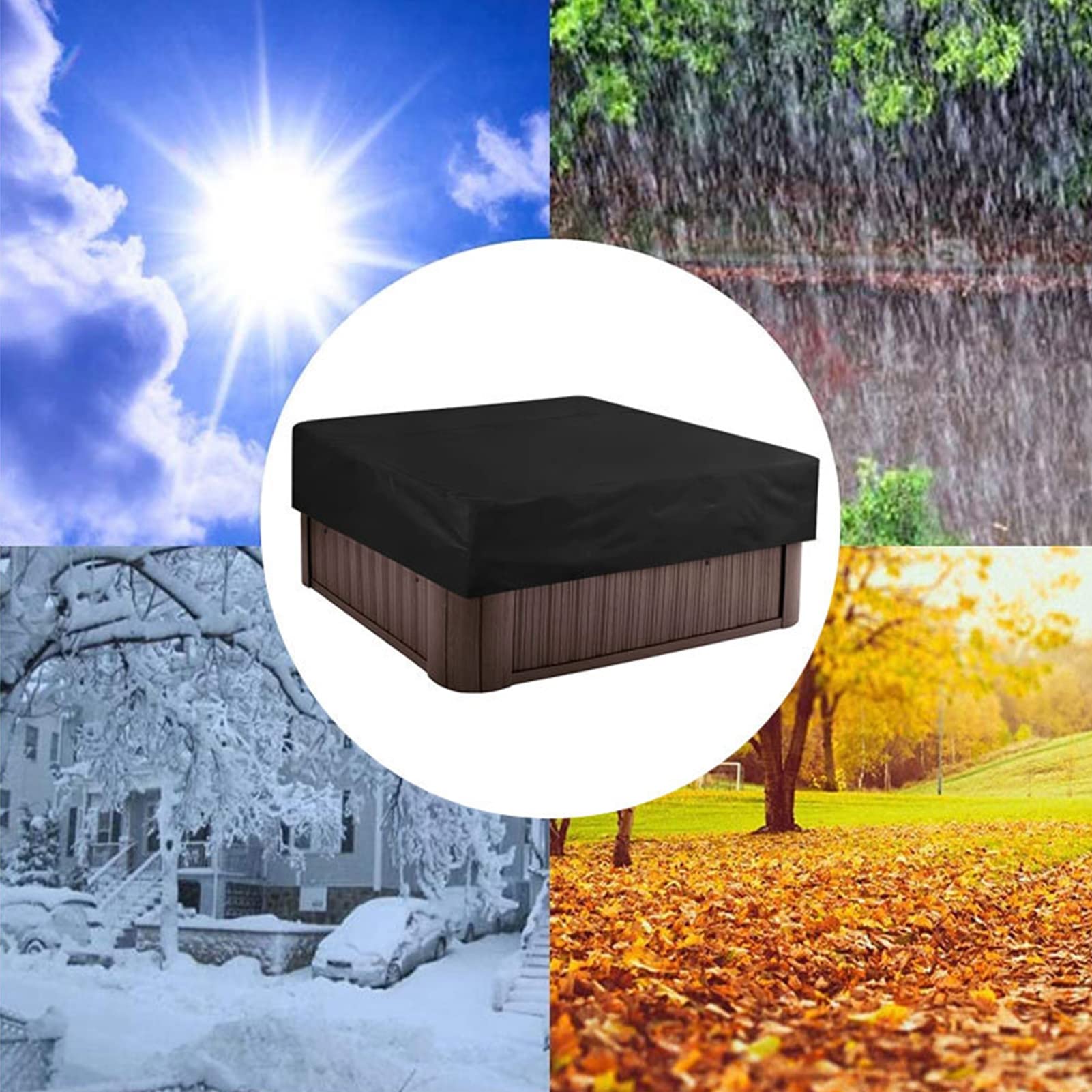 Spa Cover Square – Waterproof Hot Tub Cover, Outdoor Protection 218×218cm - Image 5