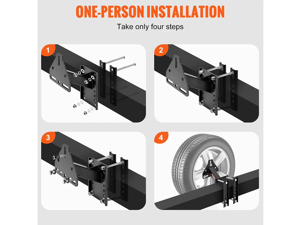 Trailer Wheel Bracket Spare Tire Carrier - Image 4