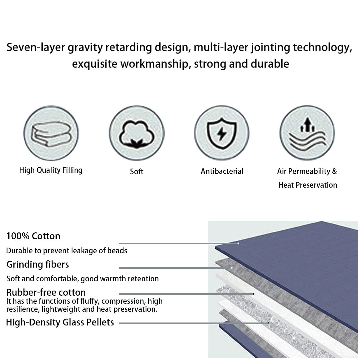 Weighted Blanket 5KG Queen Deep Sleep Relax - Image 8
