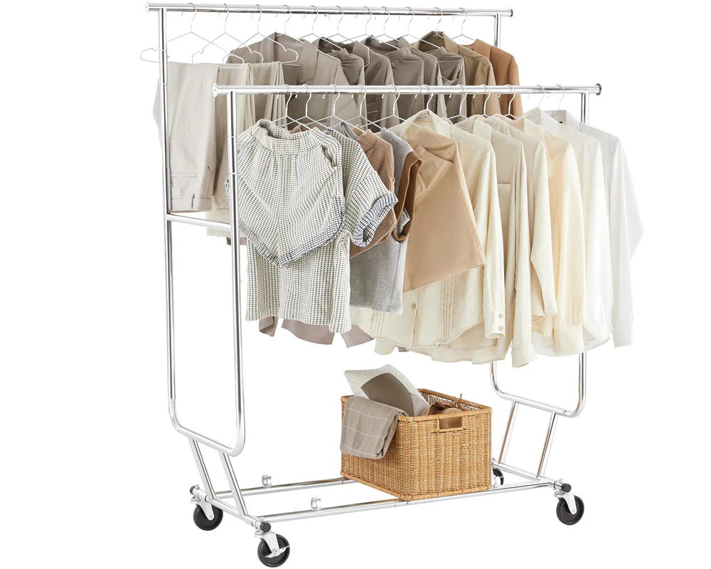 Heavy-Duty Industrial Double Rail Clothes Rack - Image 11
