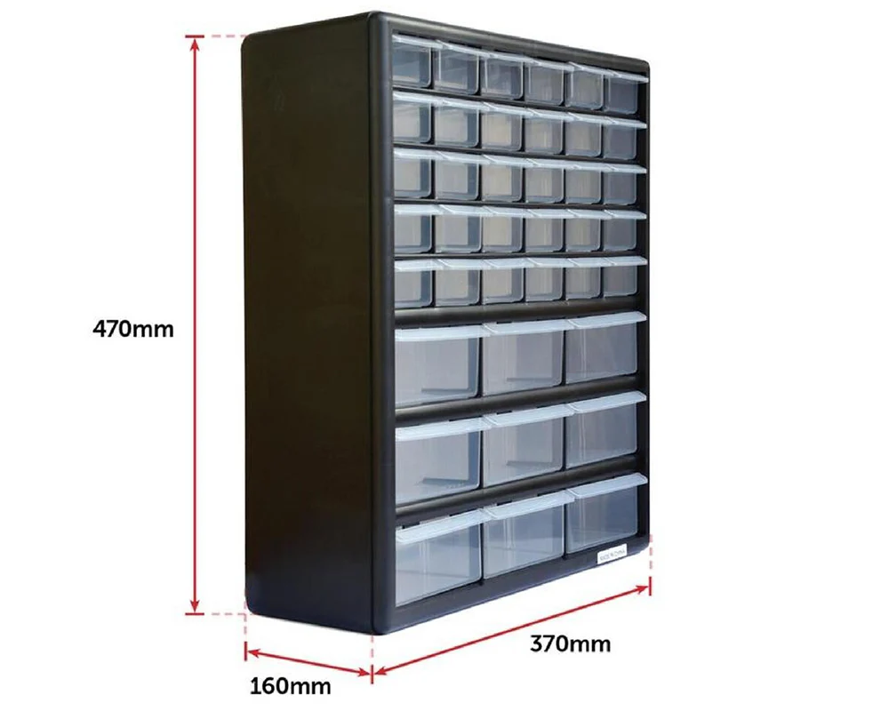 Storage Cabinet Drawers 39 Plastic Tool Box Containers Organiser Cupboard - Image 3