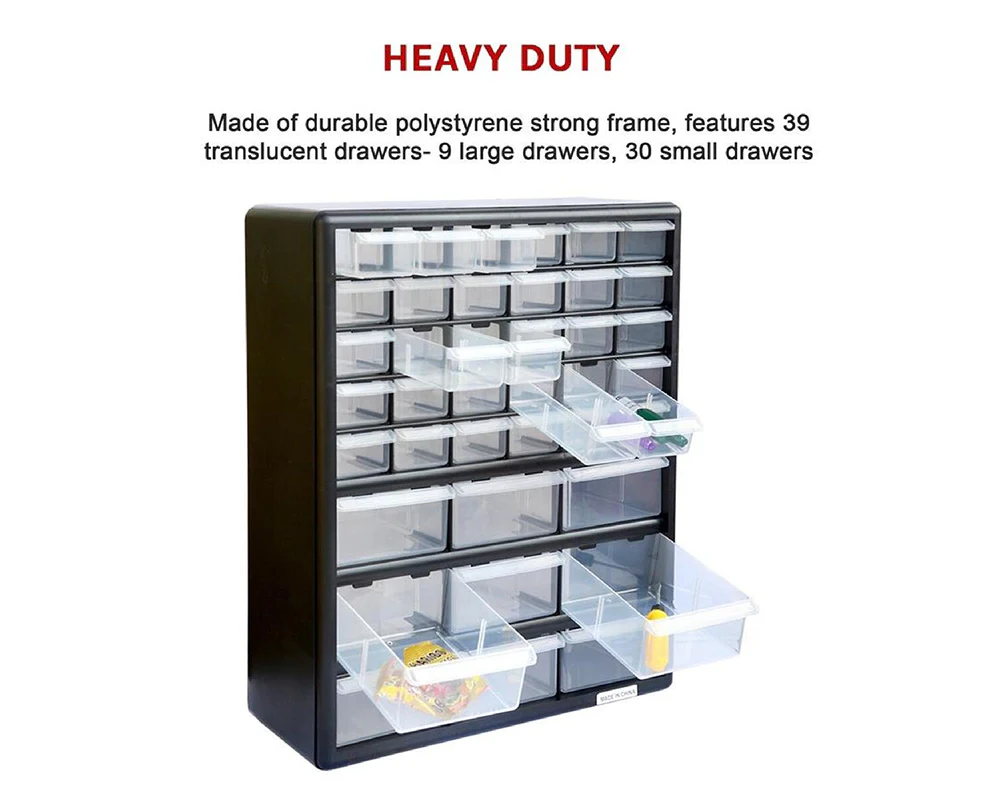 Storage Cabinet Drawers 39 Plastic Tool Box Containers Organiser Cupboard - Image 6
