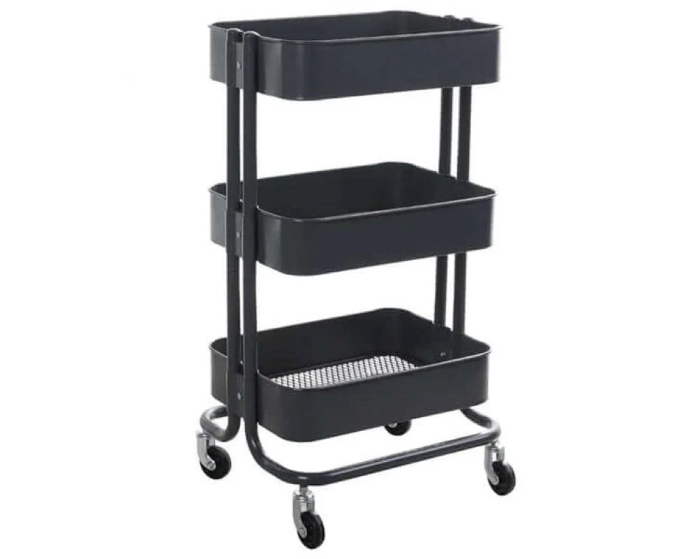 3 Tier Trolley Basket Kitchen Trolley - Image 2