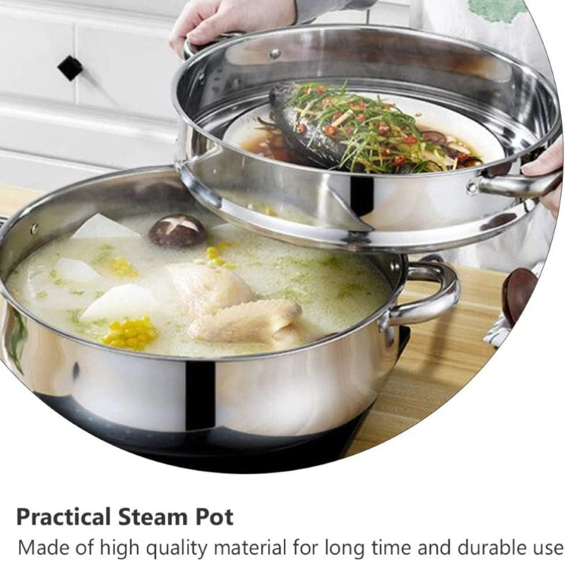 Steamer Cooker 30CM 3-Tier Stainless Steel Steamer Pot - Image 9