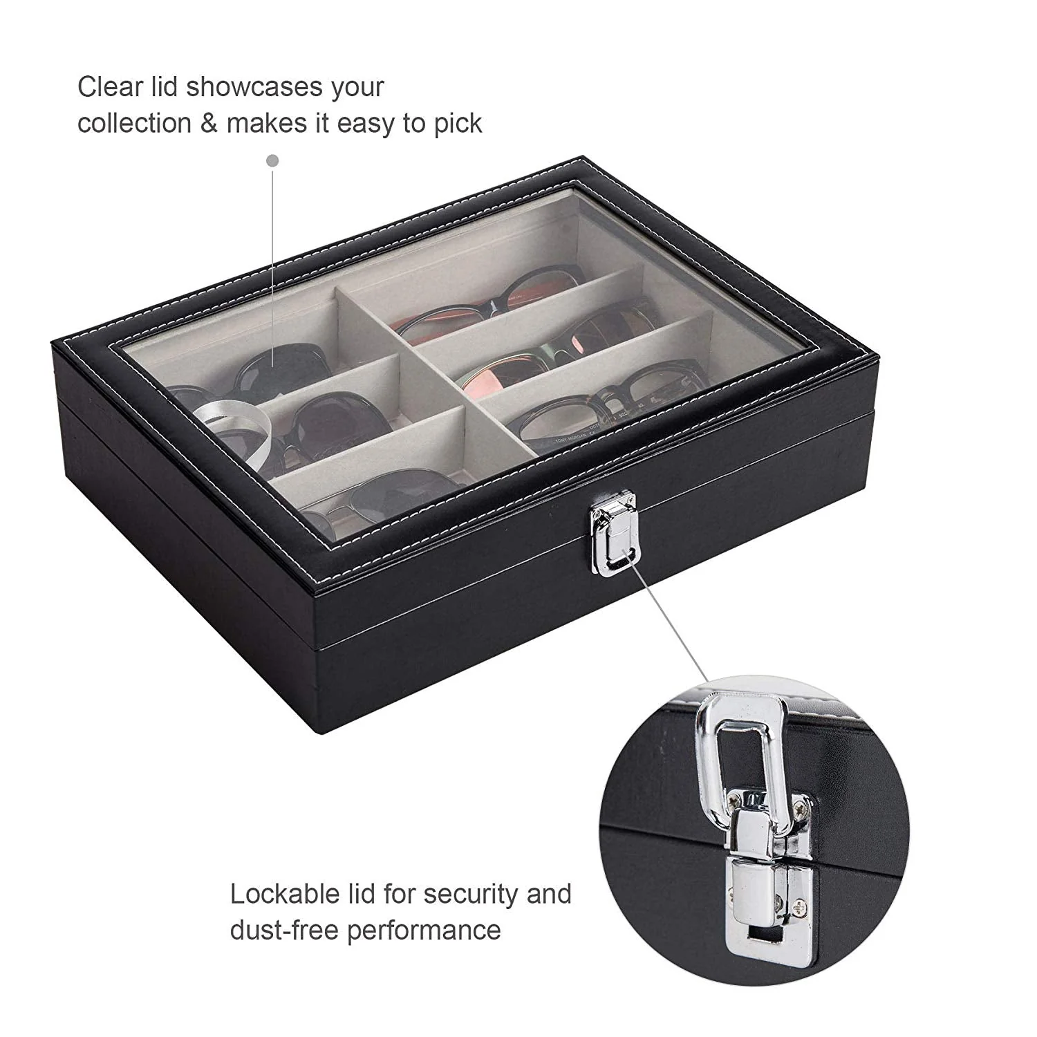 Sunglasses Case Organizer Eyeglasses Storage Box - Image 5