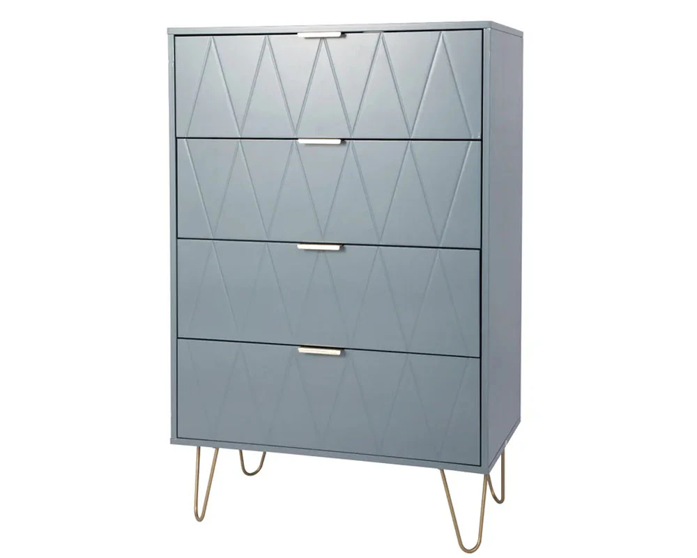 Tallboy Chest of Drawers - 4 Drawer Dressers for Bedroom (Sky blue) - Image 2