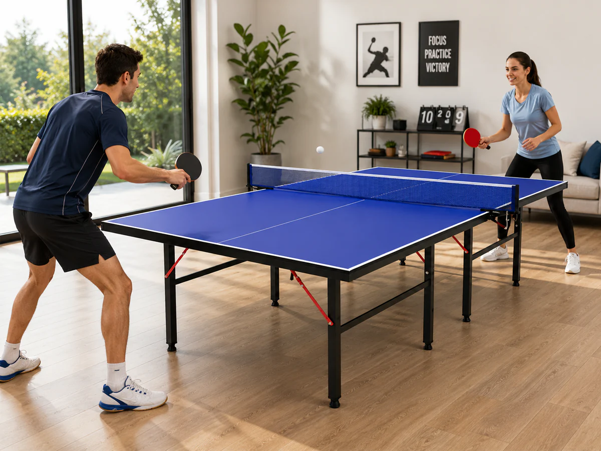 Foldable Indoor Table Tennis Table with Accessories - Image 6
