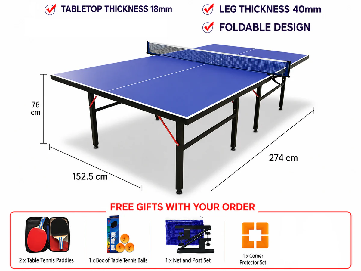 Foldable Indoor Table Tennis Table with Accessories - Image 2