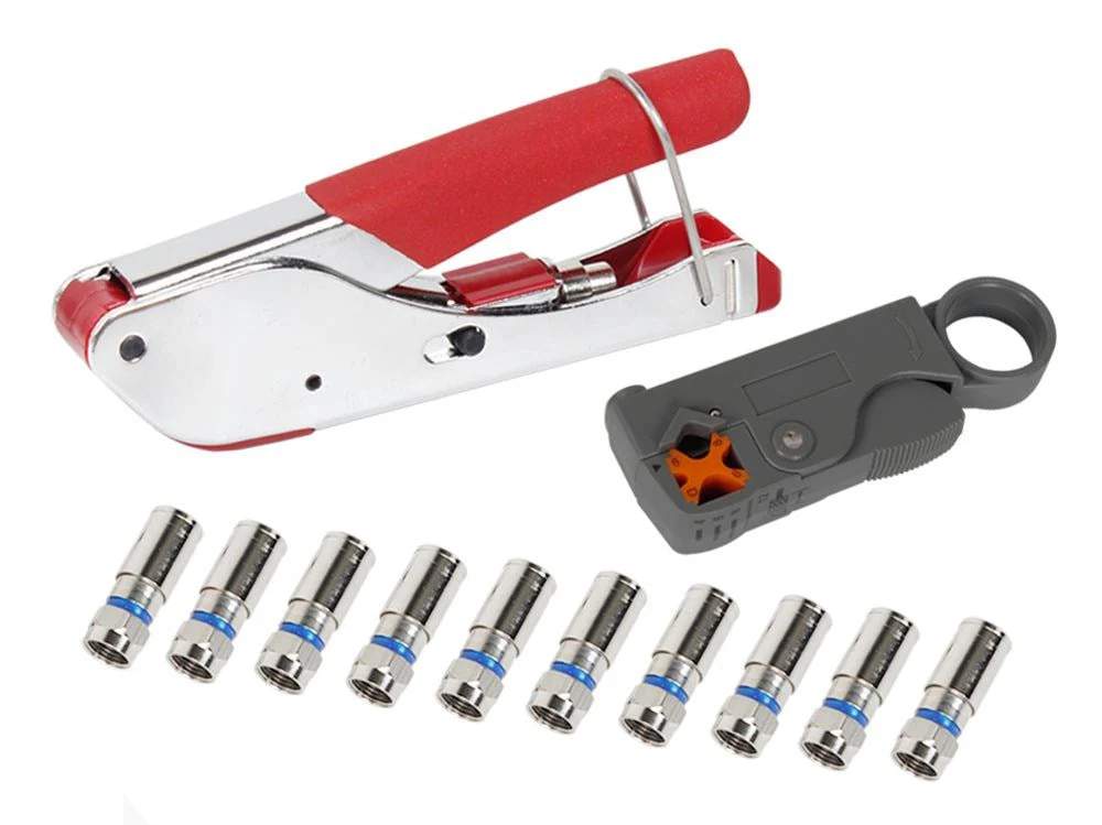 Tool Coax Rg59 Rg6 F Connector Fitting Crimper Cable Kit - Image 10