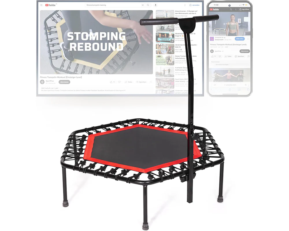 Fitness Trampoline with Adjustable Handle Bar - Image 3