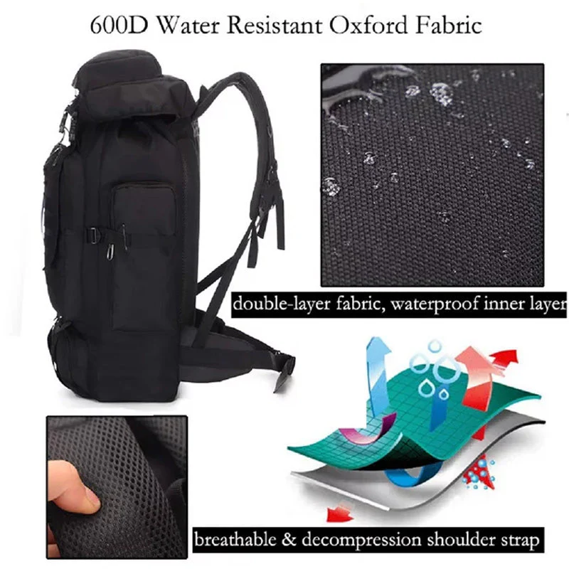 Tramping Pack Backpack Bag 100L Waterproof Tactical Military Hiking Camping BAG - Image 4
