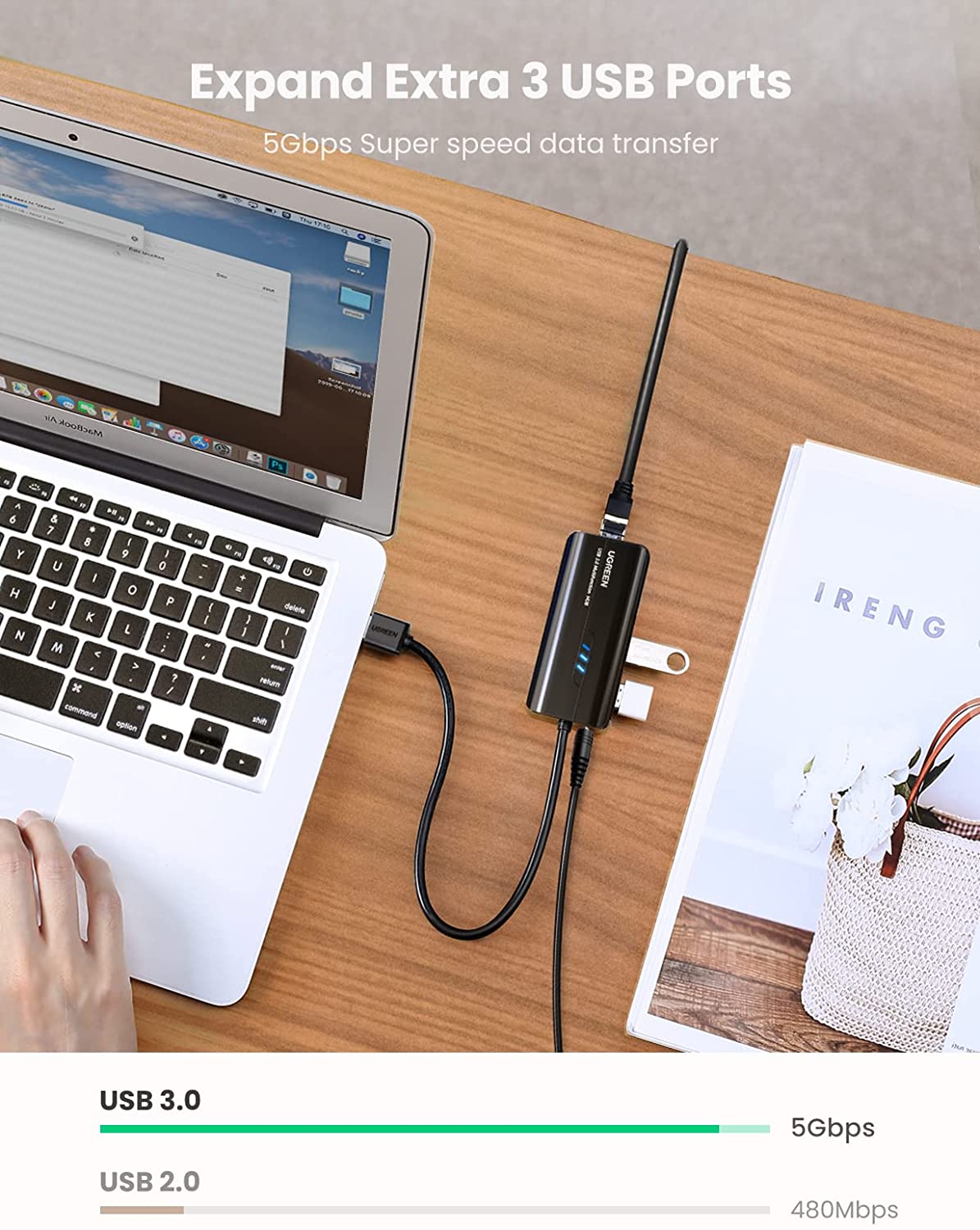 USB 3.0 to RJ45 Ethernet Gigabit LAN Adapter - Image 2