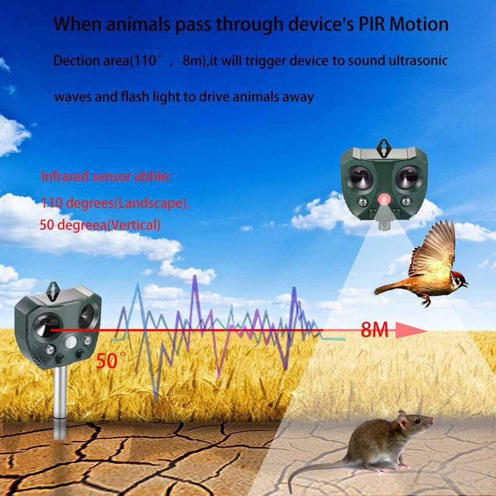 Ultrasonic Solar Powered Insect Animal Repeller Pir Dog Cat Scarer - Image 6