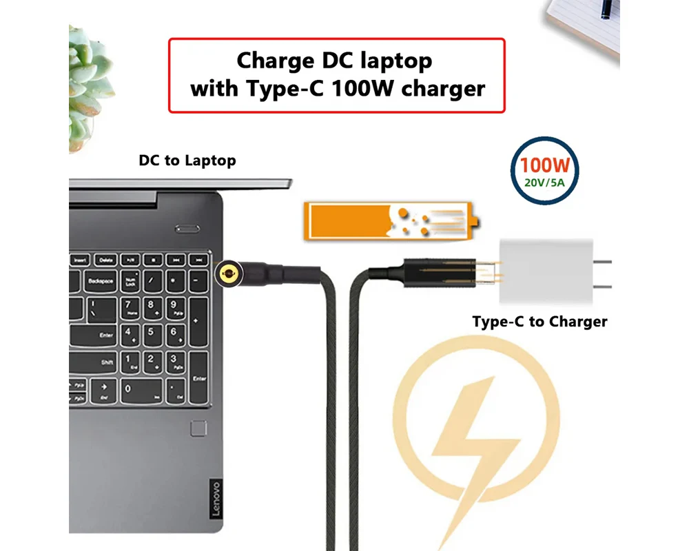 Universal USB-C Charger Cable for Dell Lenovo Asus Hp Acer Laptop - Image 3