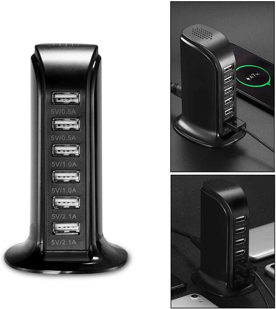 USB Charger 6 USB Tower 30W Multi 6-Port Desktop Travel Hub Usb Charger Block Tower Charging Station Power Adapter - Image 4
