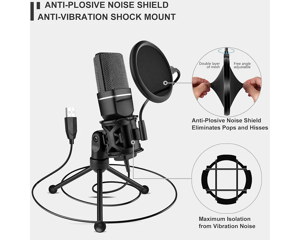 USB Condenser Microphone - USB Condenser Microphone Kit for PC & Gaming - Image 8