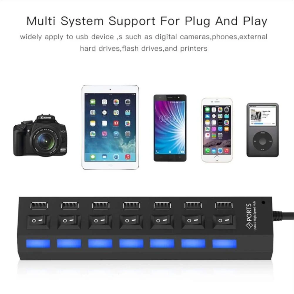 Usb Hub 2.0 Splitter,7 Port Usb Data Hub - Image 6