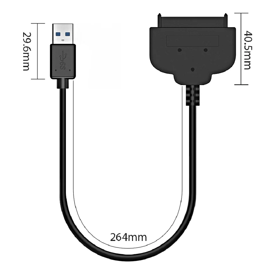 Sata To Usb Cable, Usb 3.0 To Sata Hard Drive Adapter Compatible For 2.5 Inch Hdd And Ssd - Image 3