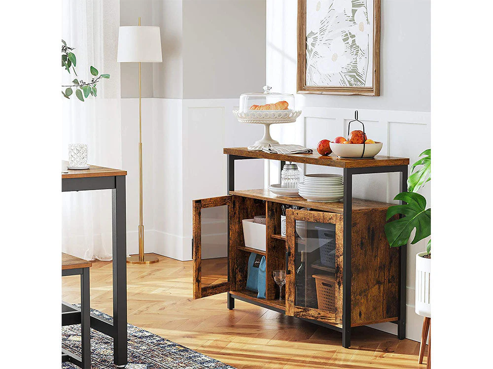 100CM Buffet Cabinet with Glass Doors - Image 3