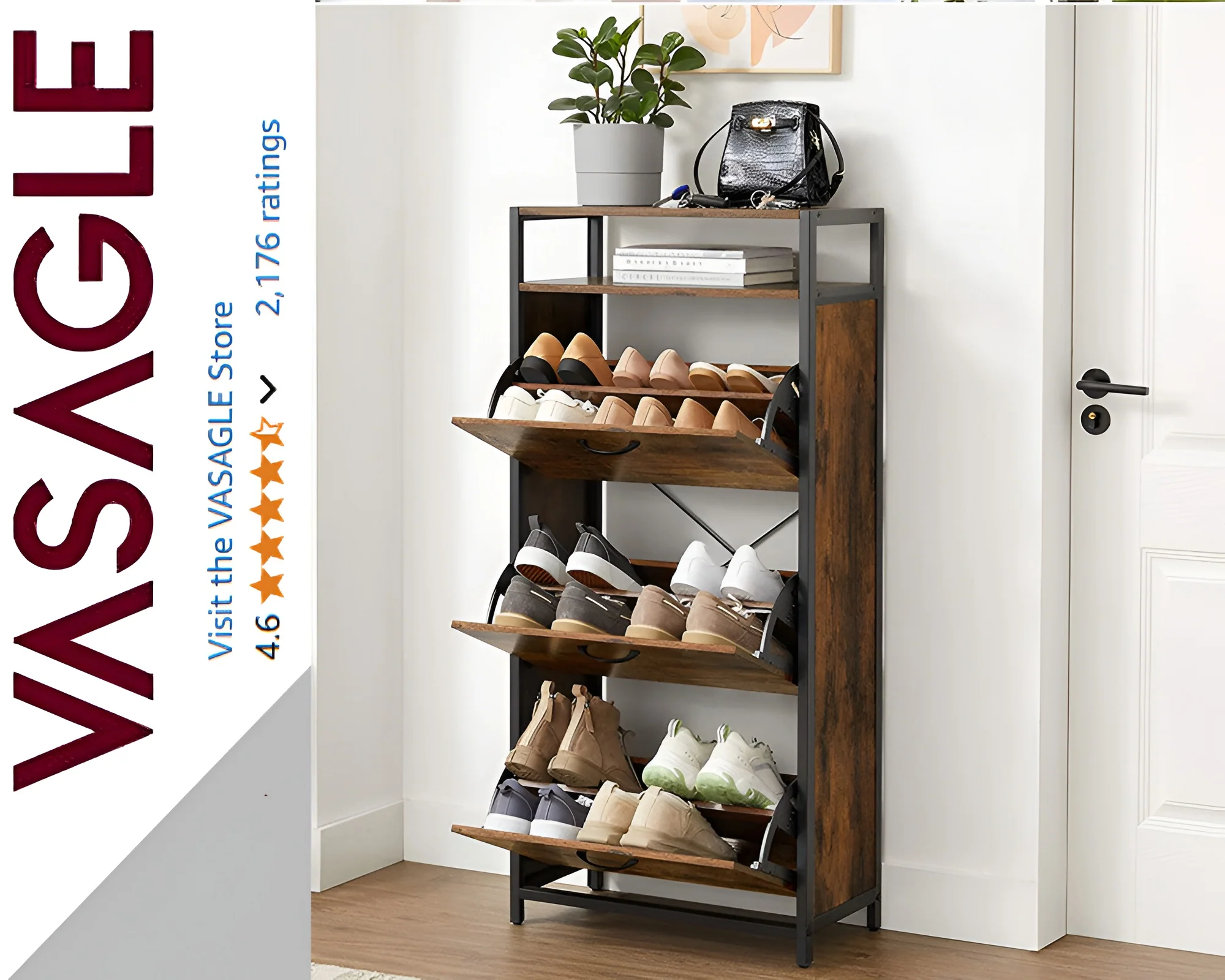 Shoe Rack Storage with 3 Compartments - Image 10