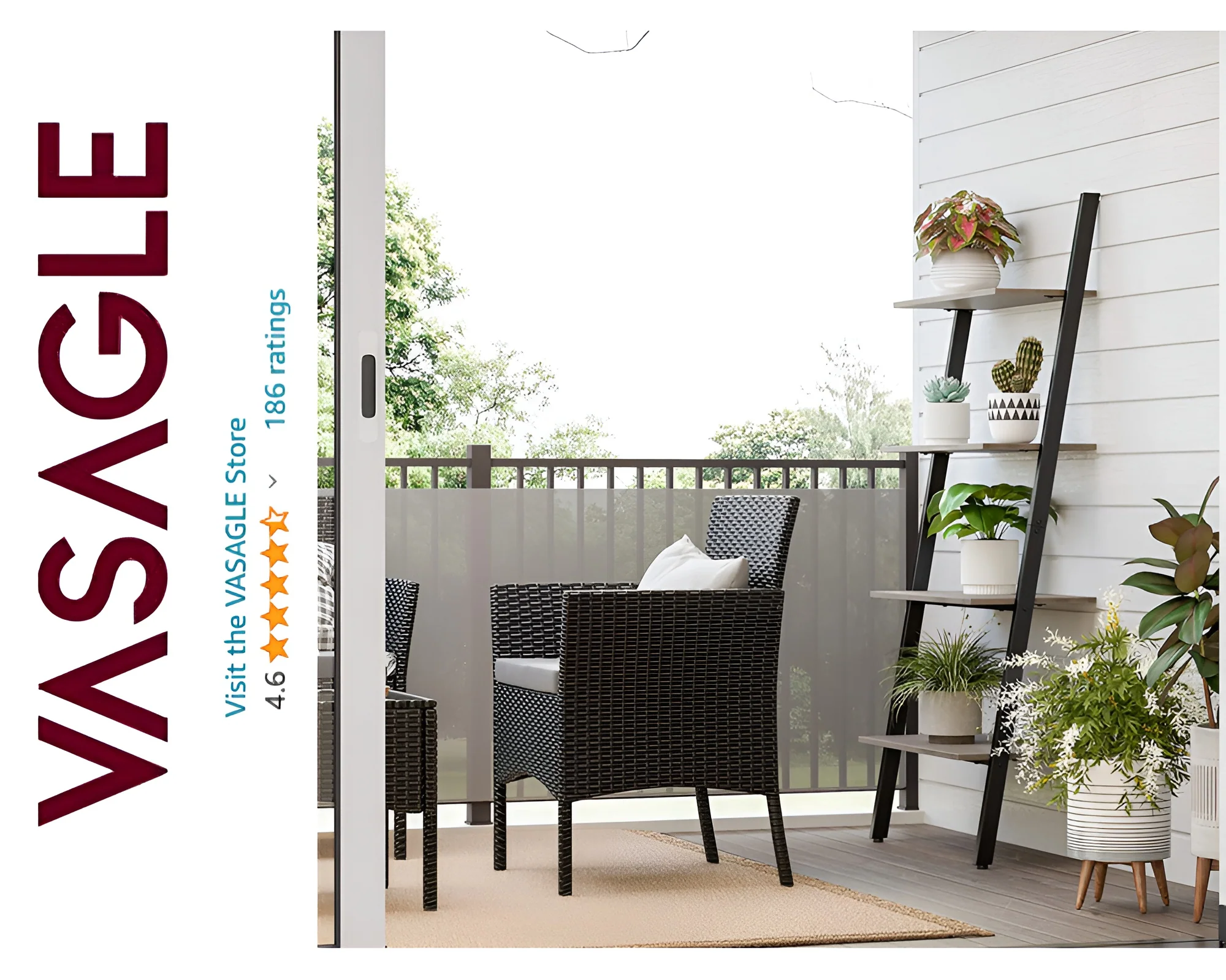 Leaning Wall Bookcase Rustic Brown Wood Plant Stand - Image 4