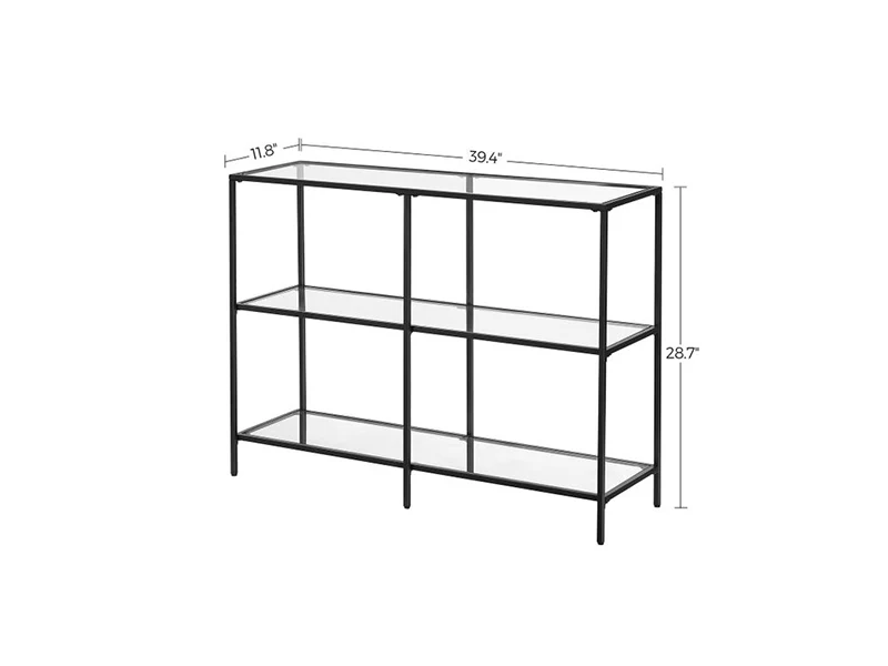 3 Tier Console Table Frame Sofa Table Black - Image 4