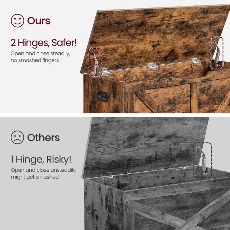 Vasagle Farmhouse Style Storage Bench - Image 3