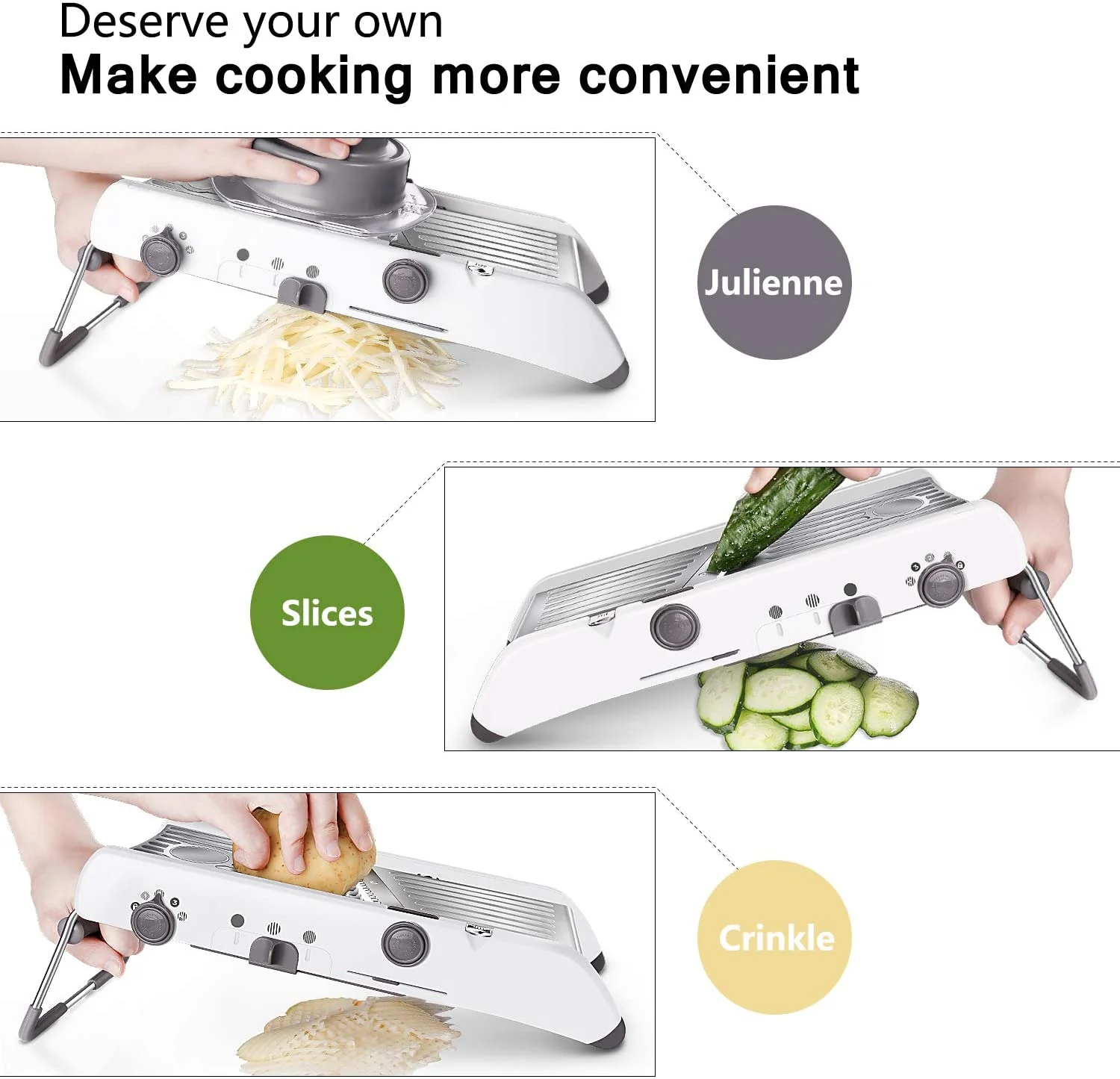 Vegetable Slicer Vegetable Cutter Mandoline Slicer Stainless Steel Vegetable Julienner - Image 4