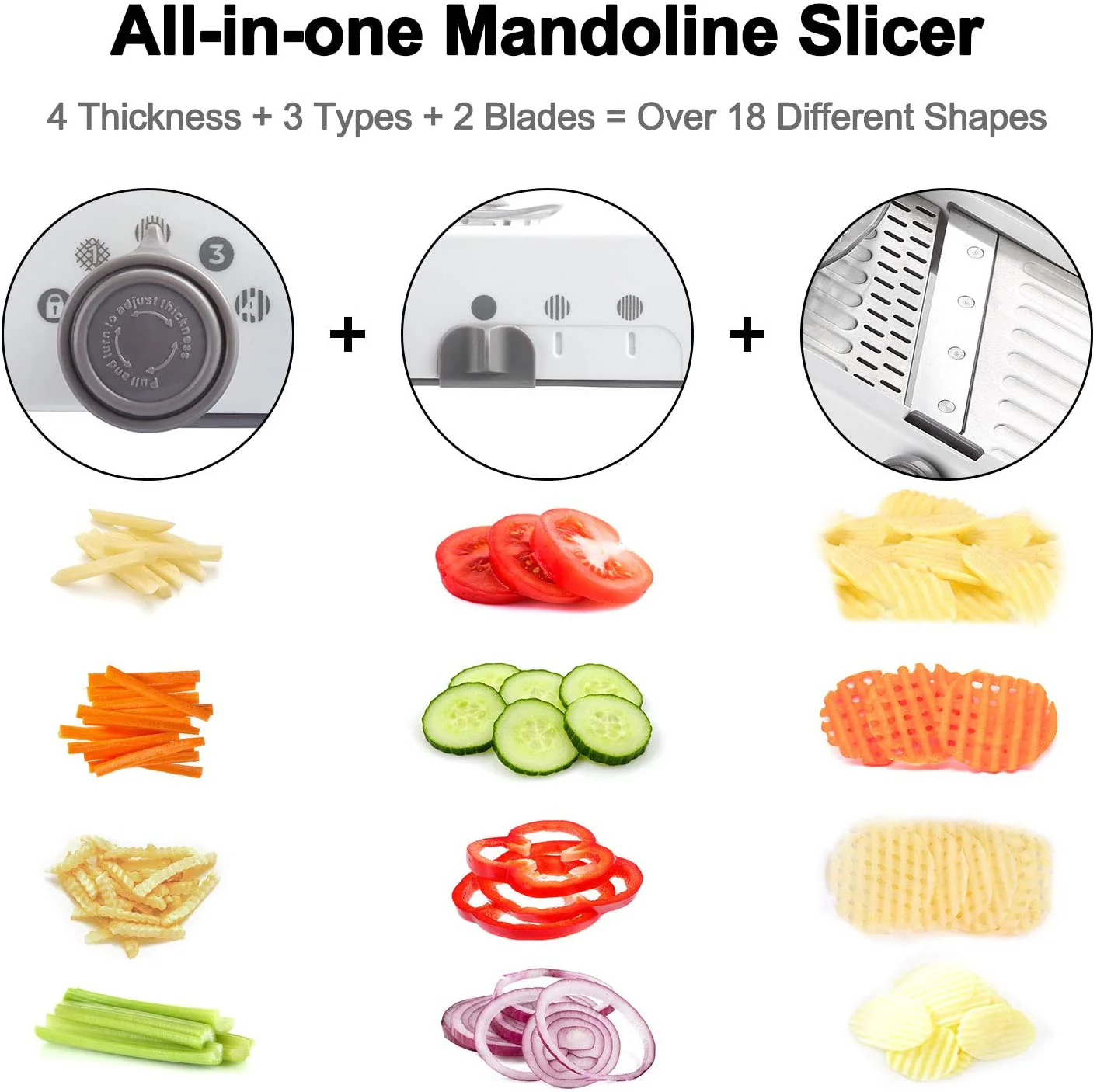 Vegetable Slicer Vegetable Cutter Mandoline Slicer Stainless Steel Vegetable Julienner - Image 6