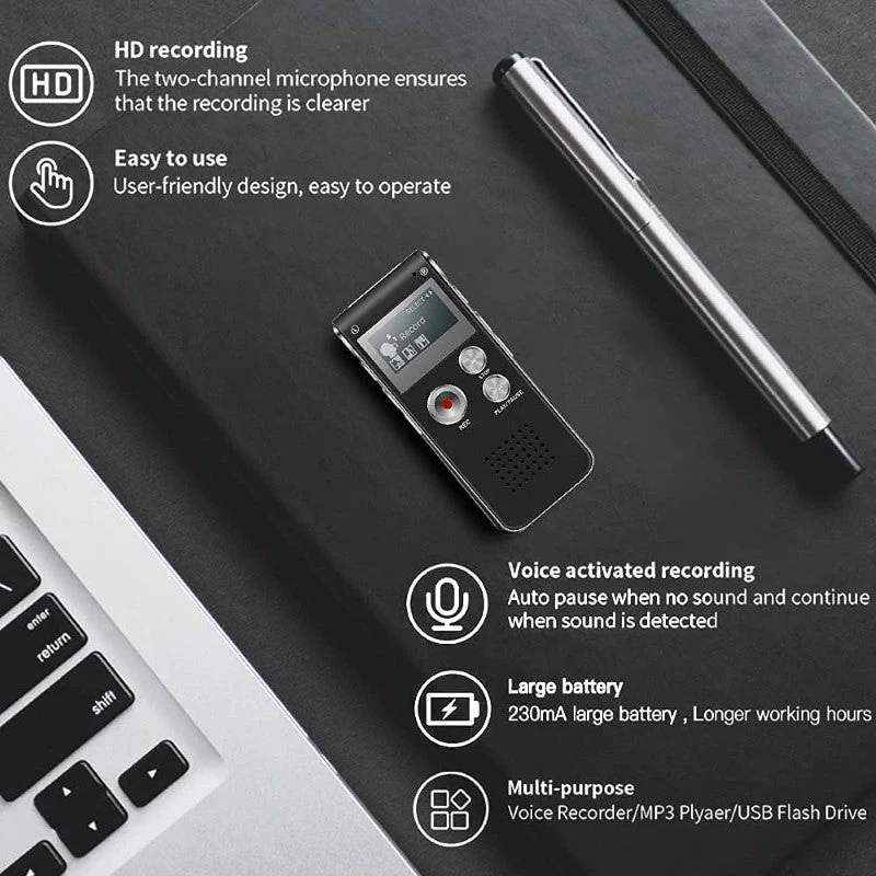 8GB Voice Recorder Dictaphone - Image 2