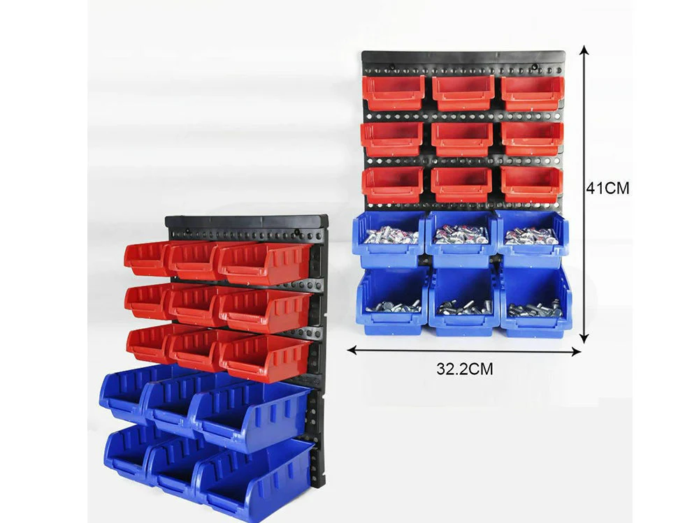 Wall Mounted Garage Organiser / Parts Rack With 30 Bins - Image 5