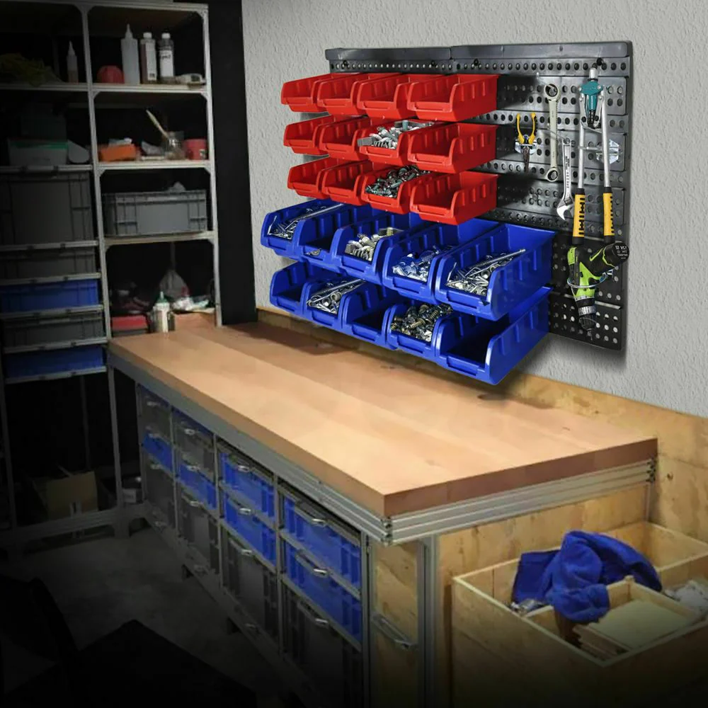 Wall Mounted Garage Organiser / Parts Rack With 30 Bins - Image 6