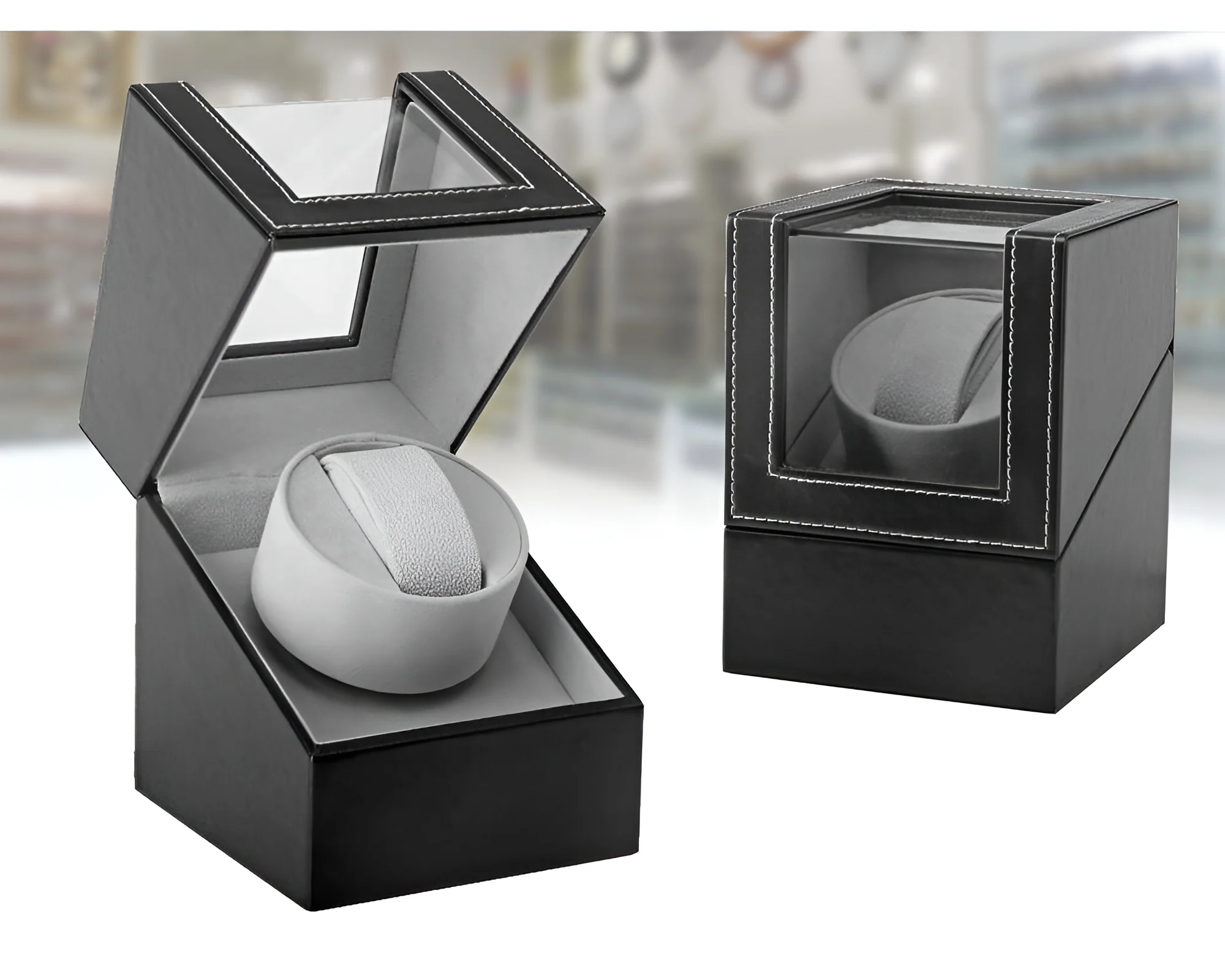 Automatic Watch Winder – Luxury Single Watch Winder Shaker Display Box - Image 3