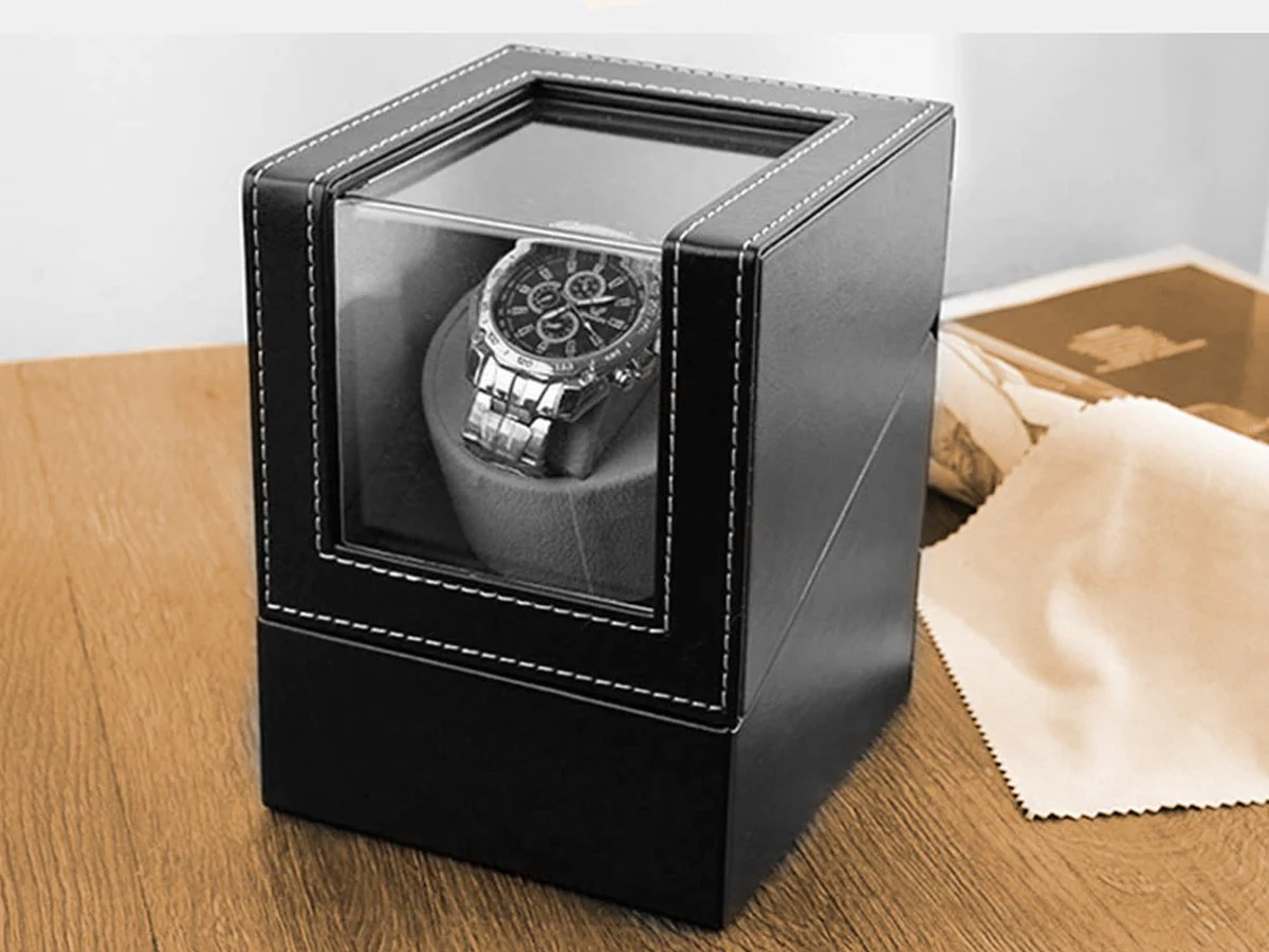 Automatic Watch Winder – Luxury Single Watch Winder Shaker Display Box - Image 4