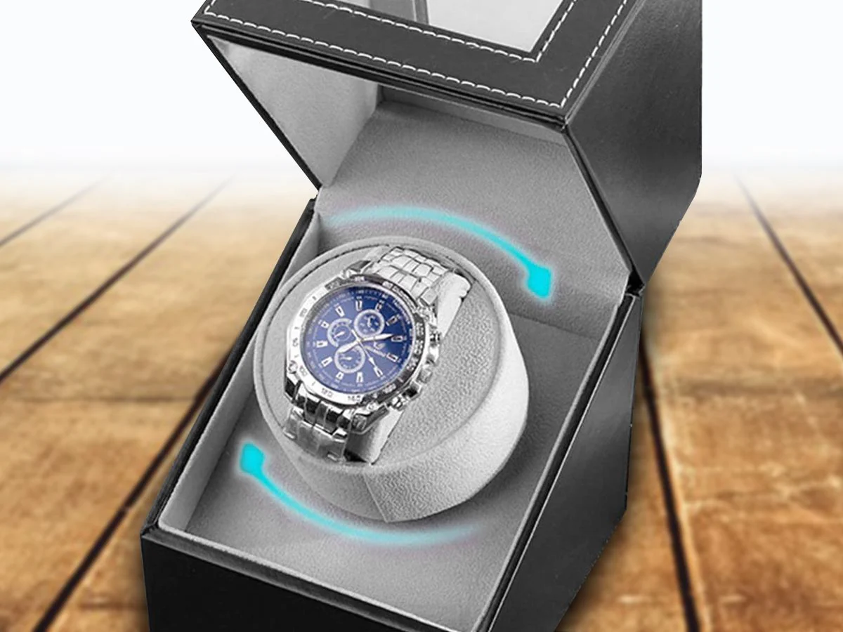 Automatic Watch Winder – Luxury Single Watch Winder Shaker Display Box - Image 7