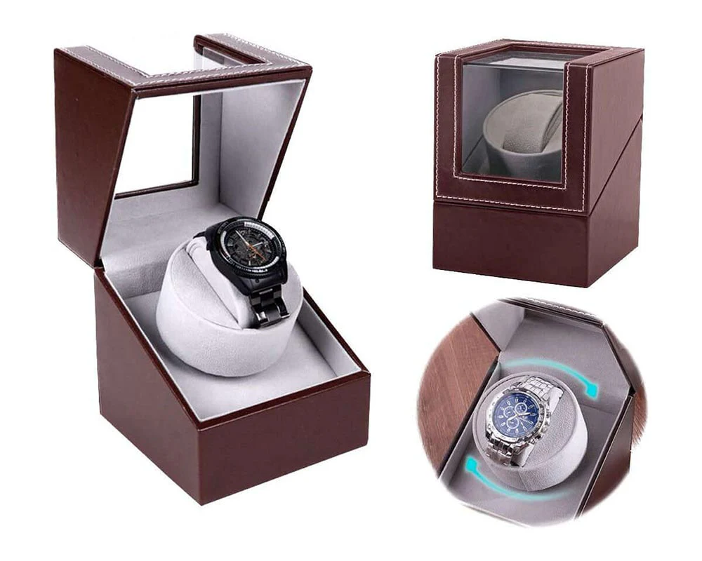Automatic Quad Watch Winder Wood Display Box Motor Rotation Storage - Image 9