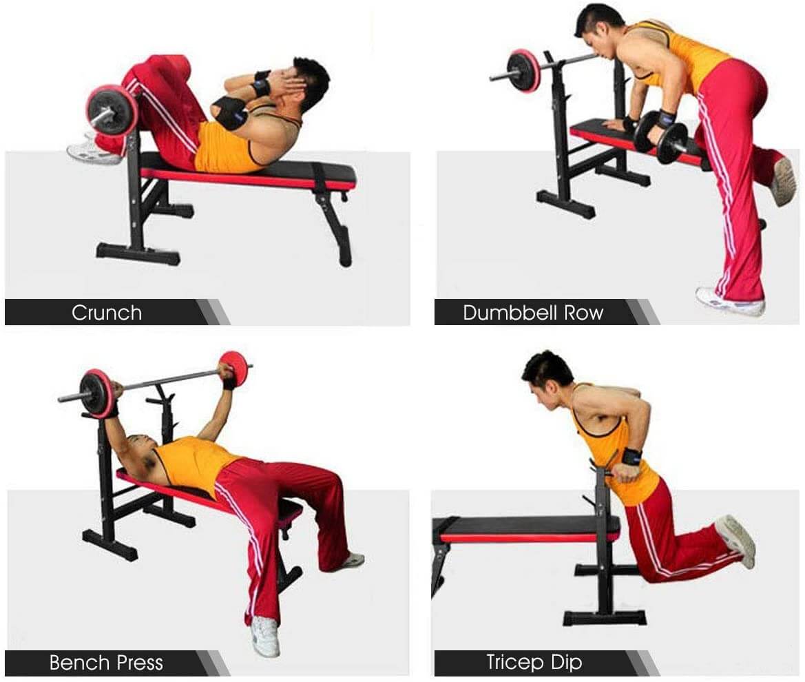 Weight Bench Adjustable Folding Workout Bench Barbell Rest - Image 4
