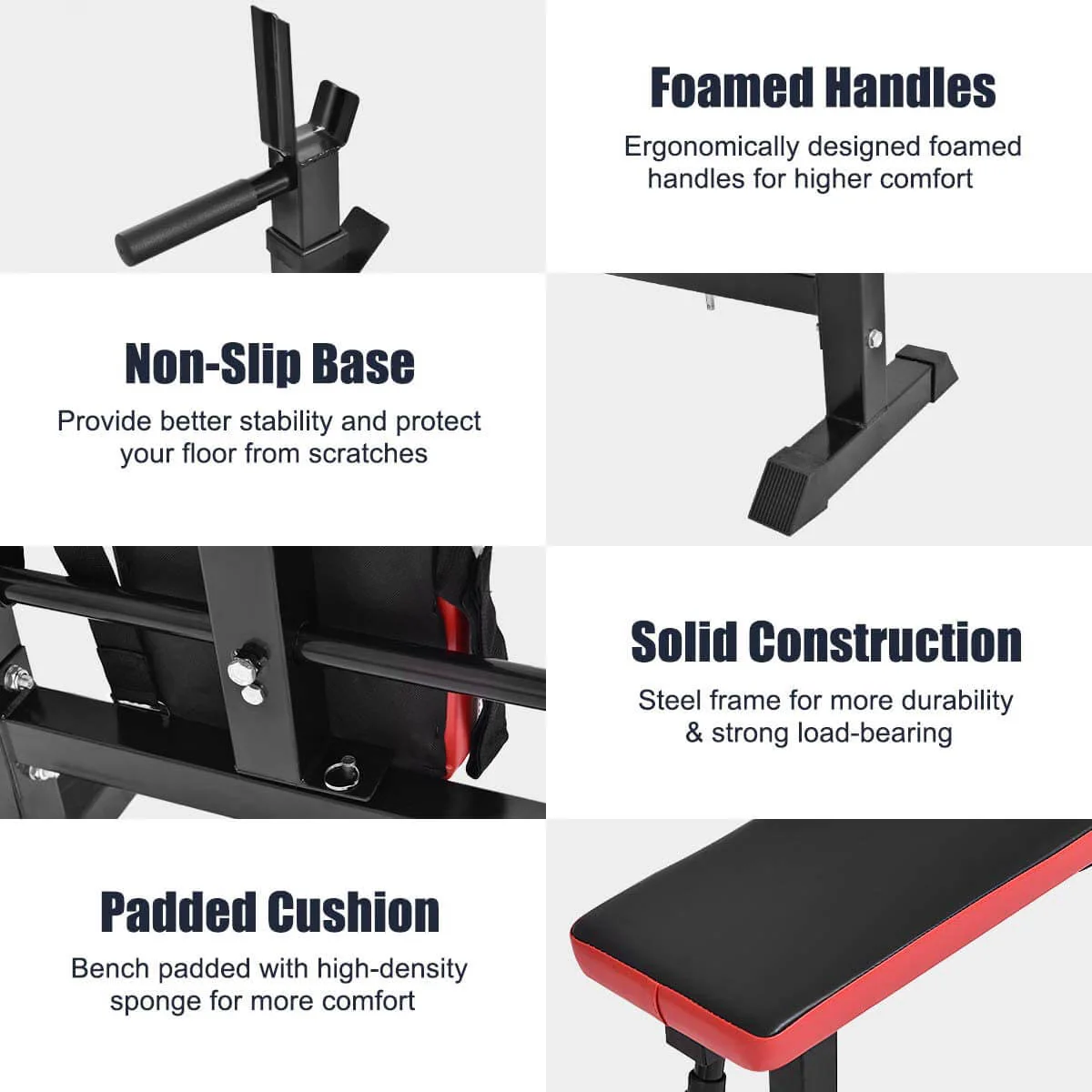 Weight Bench Adjustable Folding Workout Bench Barbell Rest - Image 5
